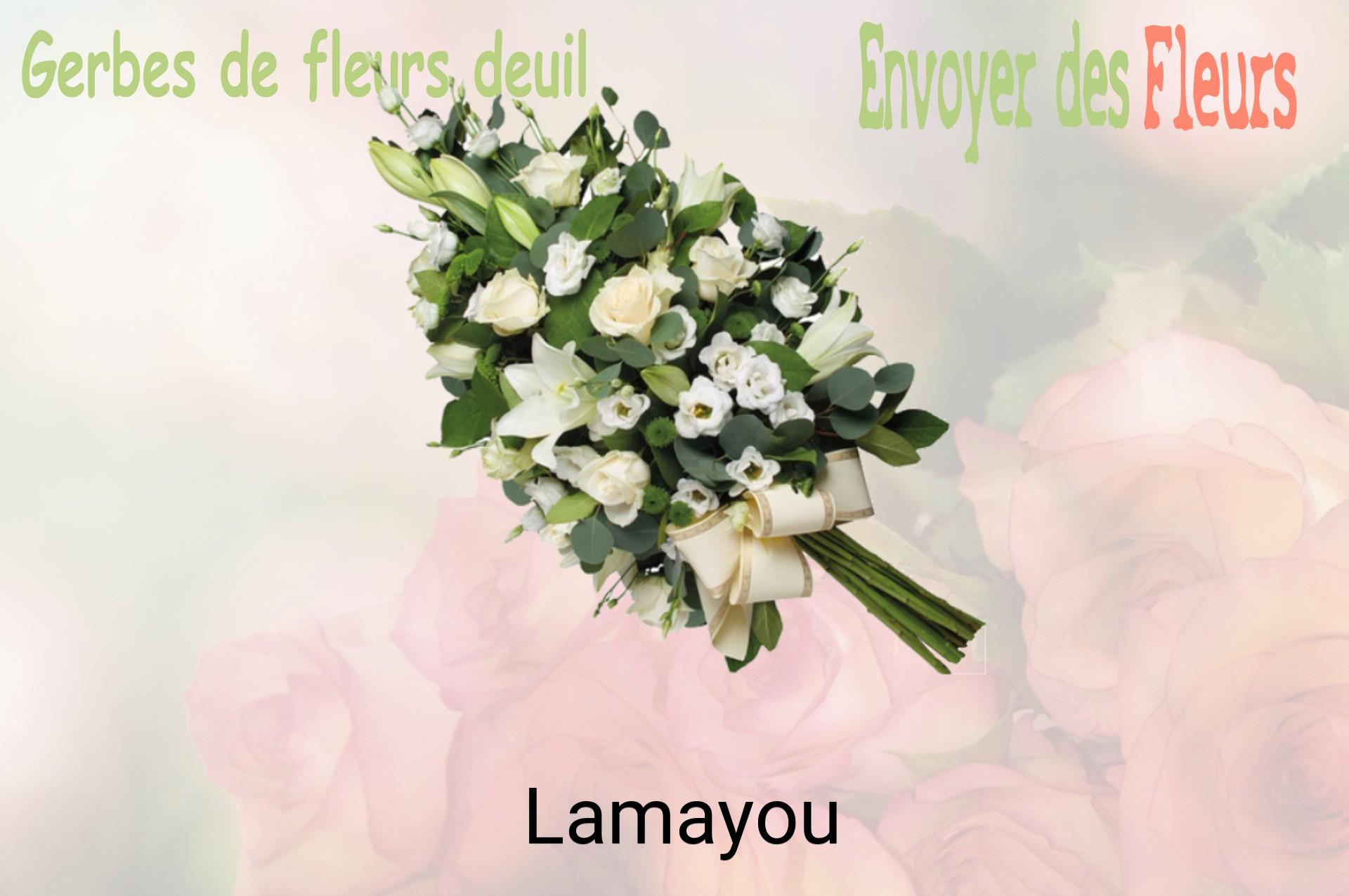 Gerbe de fleurs de deuil livrée à Lamayou